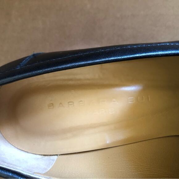 Barbara Bui Black Leather Silver Chain Link Loafers 37 - Picture 7 of 13